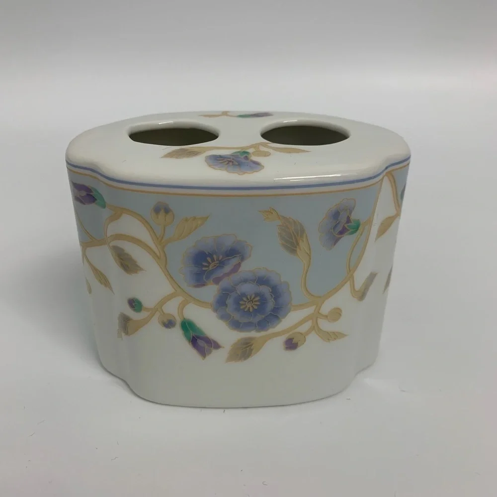 San Francisco Glory Floral Porcelain Toothbrush Holder Trinket Tray/Soap Dish